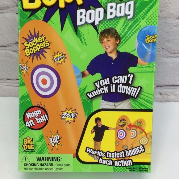 Socker Boppers Power Bag Standing Inflatable Punching Bag Red 4' Tall Ages 3+ - Picture 2 of 8